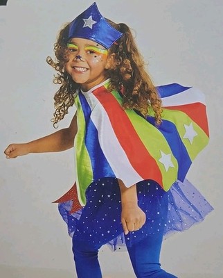 Toddler Superhero Cape & Headpiece Age 2-5 Years One Size Fits Most Superwoman 