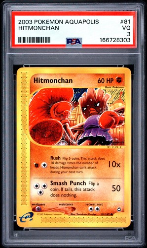 Hitmonchan graded PSA 3 for sale on eBay