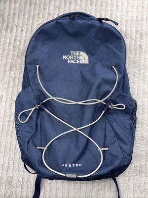THE NORTH FACE JESTER BACKPACK NAVY BLUE GRAY INTERIOR GENTLY USED