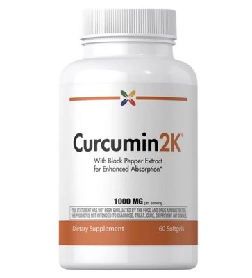 Curcumin 2K Formula 1000mg with Black Pepper Extract 60 Softgels 01/28