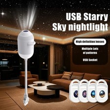 Plug and Play HD Star Projector Night Light, USB Galaxy Ocean Ceiling Projector