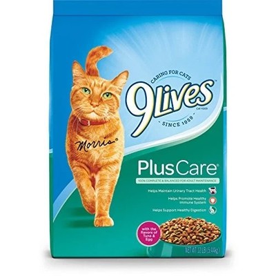 9 Lives Plus Care Dry Cat Food, 12 Lb