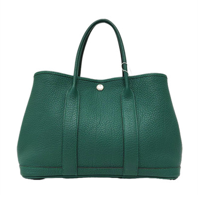 HERMÈS Garden Party 30 Vert Titan Negonda Buffalo Leather Tote Bag