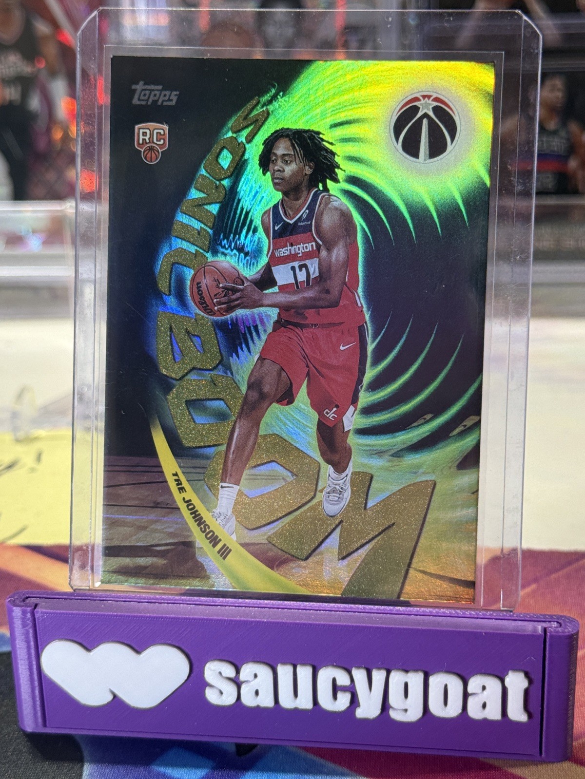 2025-26 Topps Tre Johnson III Sonic Boom 🔥SSP 🔥CASE HIT RC Wizards SB-16