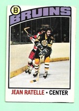 (1) JEAN RATELLE 1976-77 O-PEE-CHEE # 80 BRUINS MISCUT  CARD (N1263)