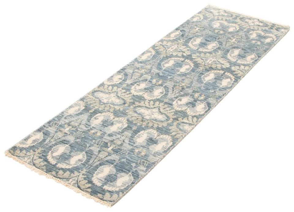 Vintage Hand-knotted Runner Rug 2'7" x 7'10" Traditional Oriental Wool Carpet - Image 4 of 4