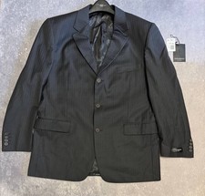 VTG Yves Saint Laurent Pour Homme Pinstripe Blazer Jacket Black Wool Size EU 54