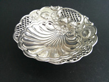 Wundersch&ouml;ne Vintage Silberschale aus 925er Silber mit floralem Relief, um 1960