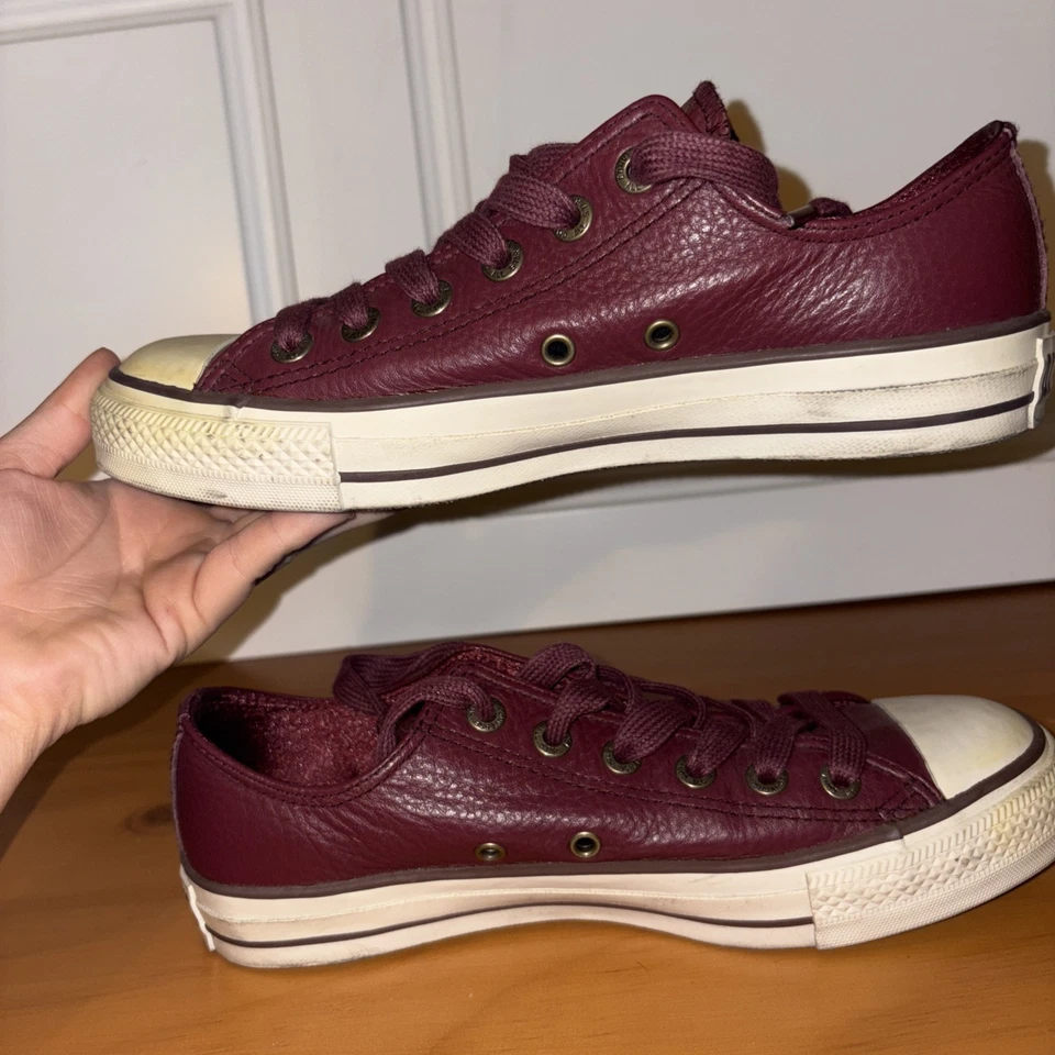 Chuck Taylor All Star couro vinho tinto feminino tamanho 8, 561681C - Imagem 3 de 4