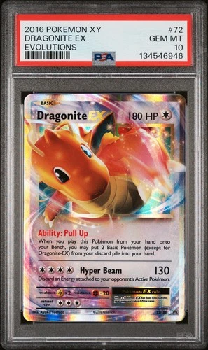 2016 POKEMON XY EVOLUTIONS #72 DRAGONITE EX PSA 10