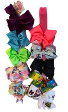 Nickelodeon JOJO SIWA Large Hair Bows Lot of 10 includes Bow Handler tag color