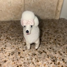 White Poodle Dog Glitter Christmas Ornament - 3 1/2   3561