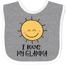 Inktastic Sunshine I Love My Glamma Baby Bib Sun Kawaii Doodle Hand Drawn Suit