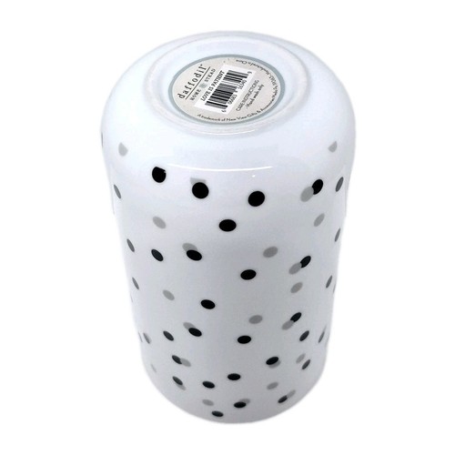 Polka Dot Ceramic Canister with Wooden Lid Daffodil Homestead Love is Patient - Picture 7 of 13