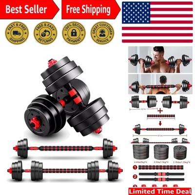Adjustable-Dumbbells-Sets,Free Weights-Dumbbells Set of 2 Convertible To Barb...