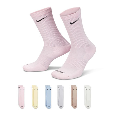 Nike Men's Everyday Plus Cushioned Crew Socks 6 Pack SX6897-906 L Large Multi