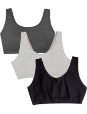 Fruit of the Loom Women's Tank Style Cotton Sports Bra, 3-Pack, Style-9012 Sz34