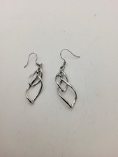 .925 Sterling Silver Swirl Dangle Earrings