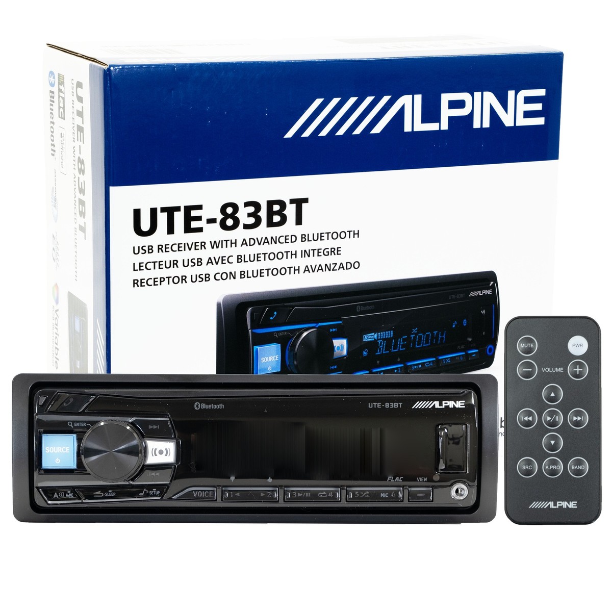 Alpine UTE-83BT, Single DIN Digital Media Receiver w/ Wireless