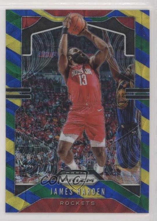 2019-20 Panini Prizm Choice Blue Yellow & Green Prizm James Harden #107 2r7