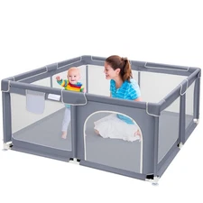 50x50x27 inch Grey Baby Playpen Playard Kit for Babies and Toddlers NEW