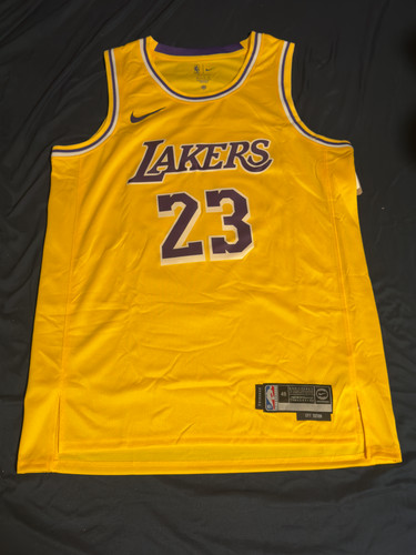 Brand New LeBron James #23 Los Angeles Lakers Yellow Jersey — Men’s Large