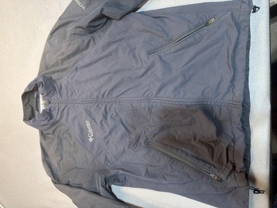 Columbia Titanium Jacket Mens Large Gray Softshell Windbreaker Full Zip Hiking