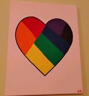 Original Rainbow Heart Painting Acrylic Canvas Pop Art LGBTQ Pride Wall Decor