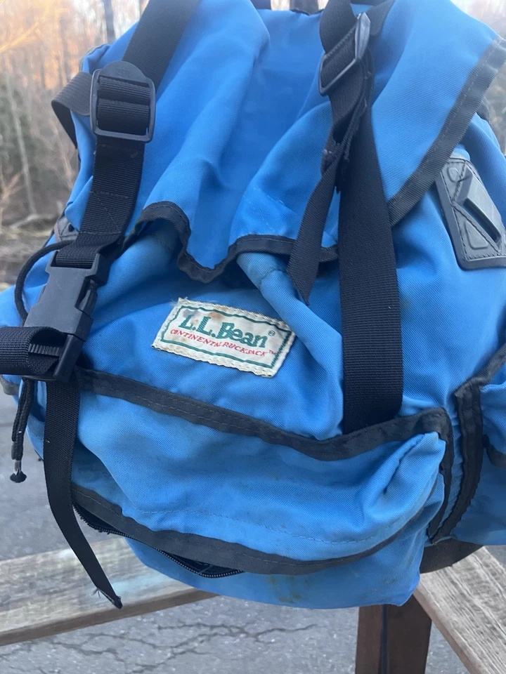 Vintage L.L. Mochila Bean Continental Mochila Azul Senderismo Camping Años 90 Foto 2 de 4