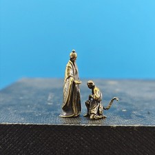 Brass Bodhi Master Monkey King Figurines Mini Landscape Fish Tank Decor 2PC