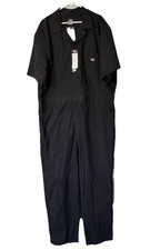 Dickies Mens Short Sleeve Coveralls Work Wear Uniform 3XLR New Black Jumpsuit