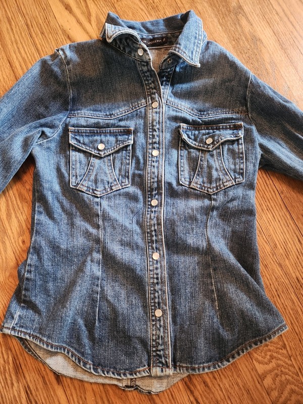 VTG FOR JOSEPH COOL SHIRT Women Size Small Dark Wash DENIM Shirt Made In USA