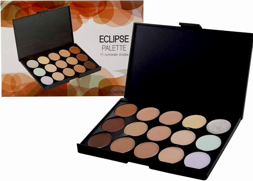 Paleta compacta corrector de 15 tonos Coastal Scents Eclipse - neutralizante PL-026 Foto 2 de 3
