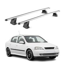 Alu Dachträger für Opel Astra G Schrägheck Kombi 1998-2004 TÜV T-Nut 2tlg Silber
