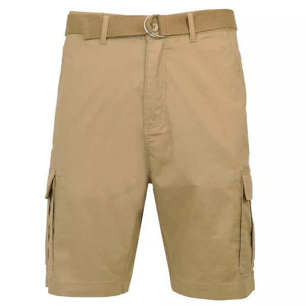 GALAXY BY HARVIC HOMBRE RIPSTOP CARGO SHORTS CON CINTURÓN - TALLA: HOMBRE 36 - CAQUI Foto 2 de 4