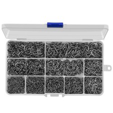 HETH 2000pcs Fishing Worm Hooks High Carbon Steel Wide Gap Offset Fishing Hoo...