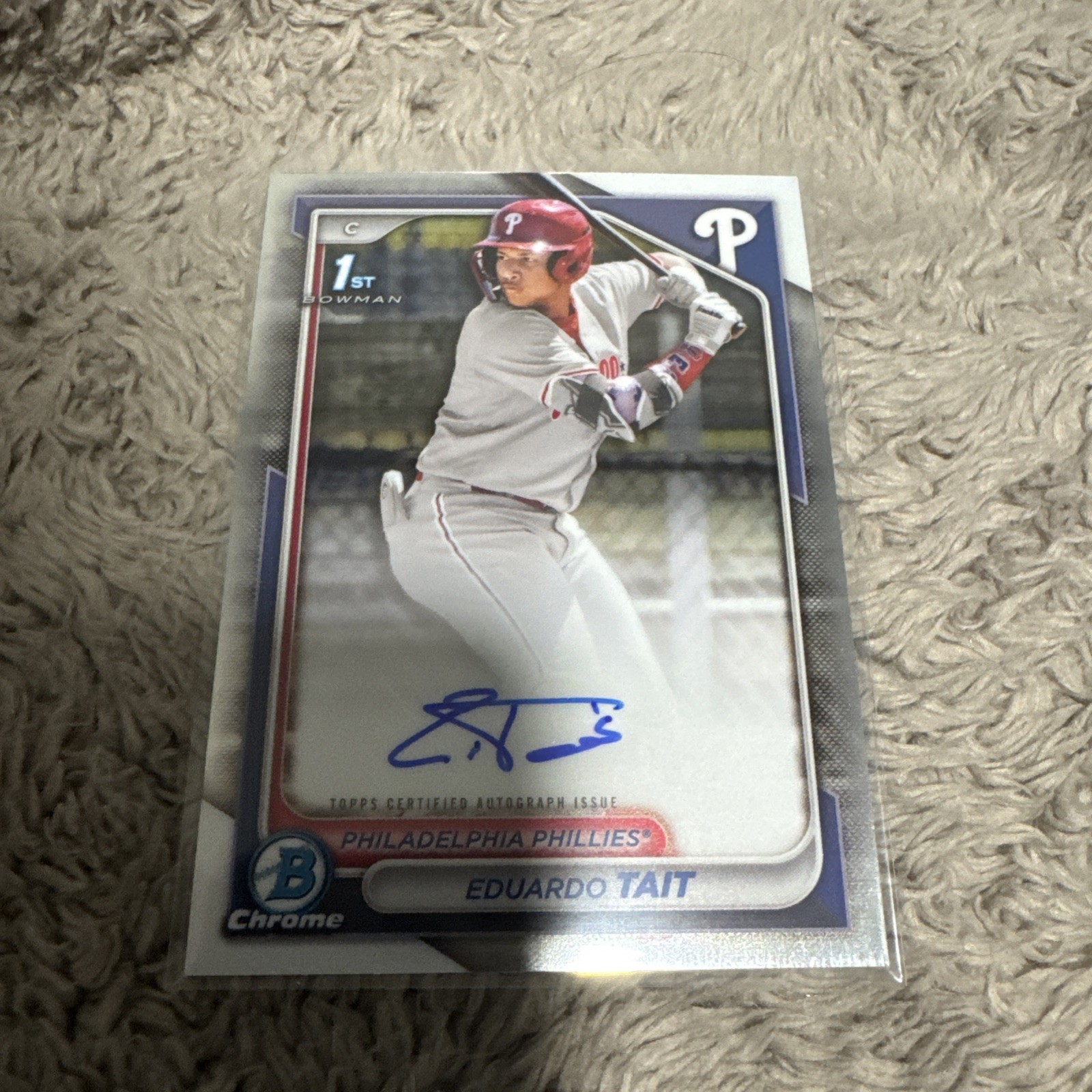 EDUARDO TAIT 2024 BOWMAN CHROME 1ST AUTOGRAPH PHILLIES AUTO 