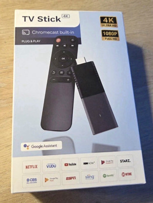 TV Stick 4K 2160p Dongle HDMI Schwarz mit Chromecast built-in & Google Assistant