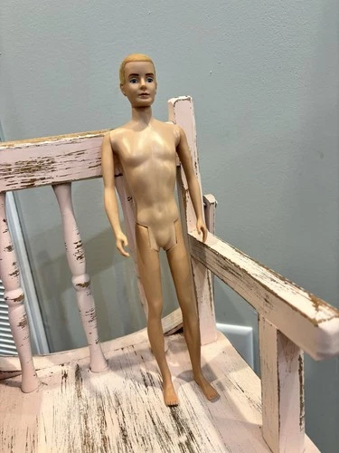VTG MATTEL KEN DOLL Blonde Flocked Hair