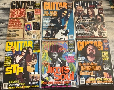 6 Guitar World Magazine 1991-95 Hendrix Zeppelin Pantera Stones Metallica Floyd