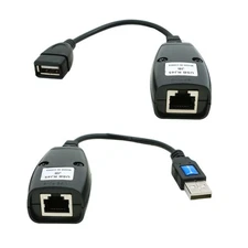 USB Extension Ethernet RJ45 Cat5e/6 Cable LAN Adapter Extender Over Repeater G
