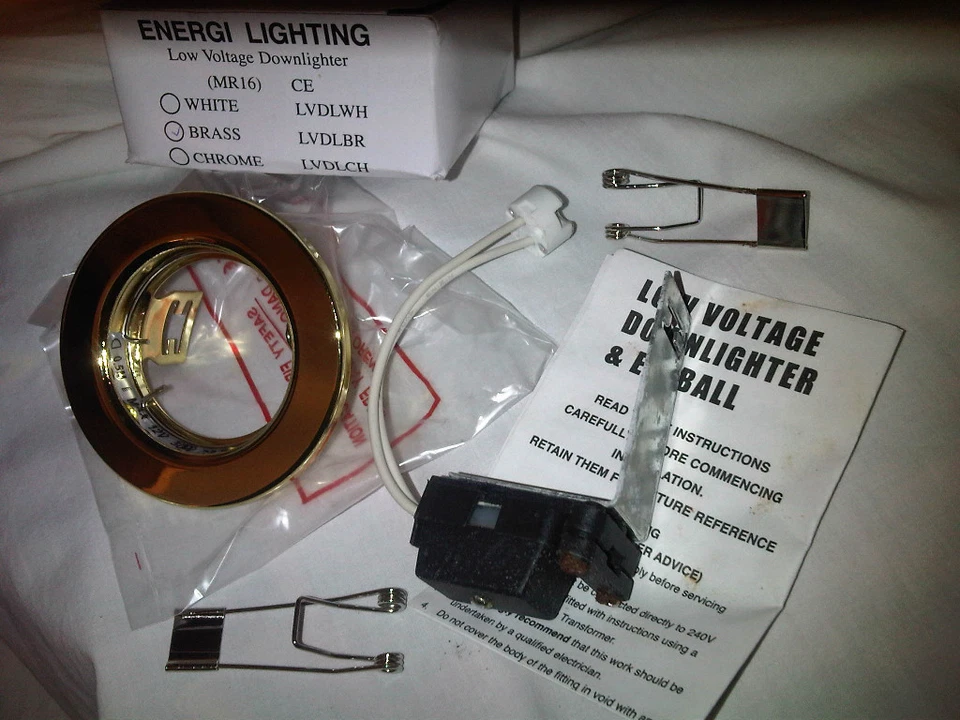 11x Brass Finish MR16 Ceiling Downlighter Low Voltage Light Fitting Job Lot #1W