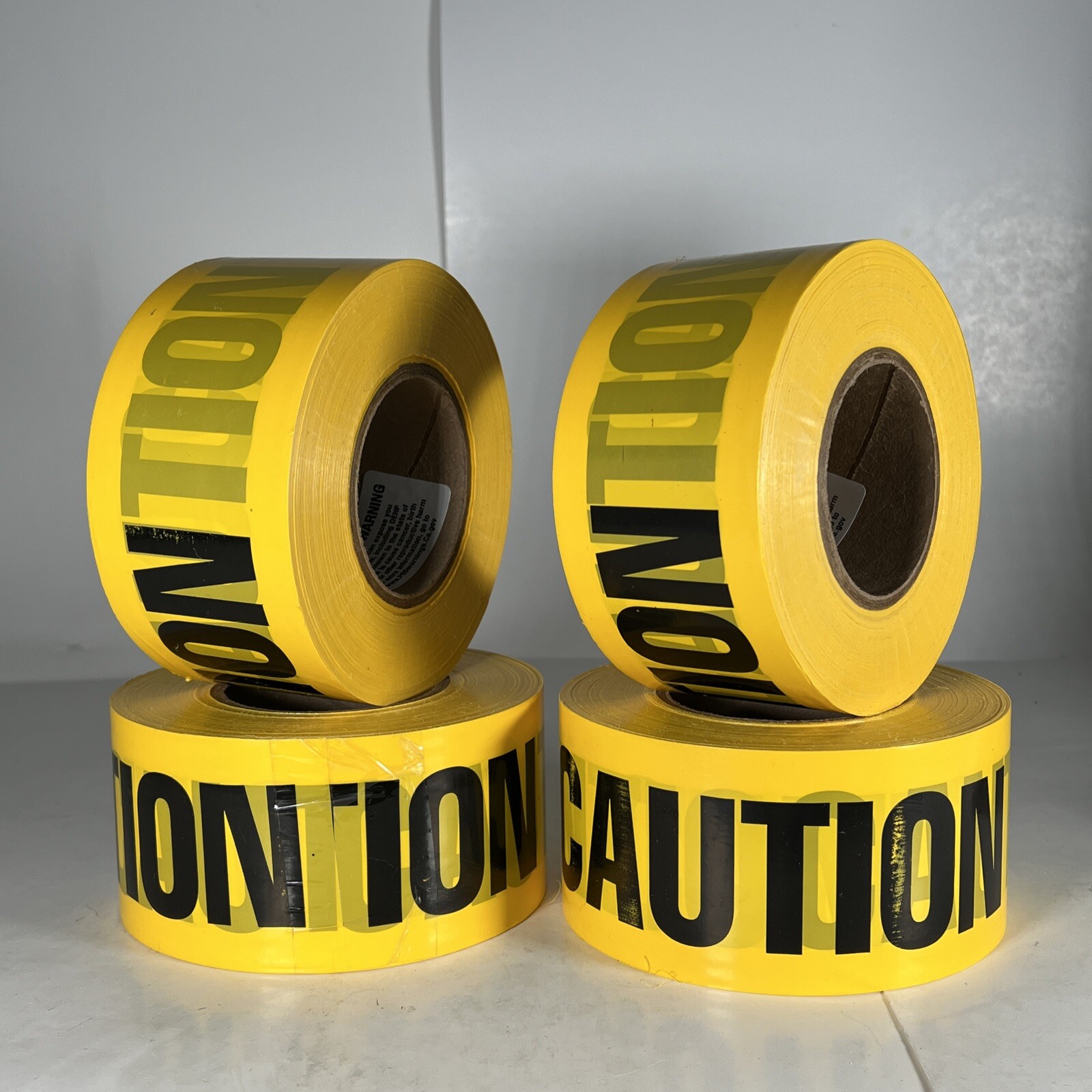 YELLOW CAUTION BARRICADE WARNING SAFETY RIBBON TAPE 3" X 1000' 4 ROLL CASE eBay