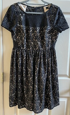 ABS Allen Schwartz formal holiday black lace dress Junior Size 10 NWOT