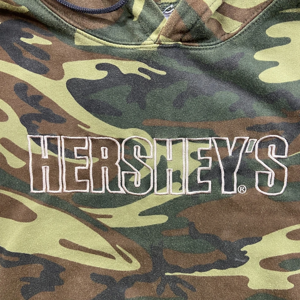 Hershey's Sudadera Para Hombre Pequeña Verde Camuflada Polar Sudadera con Capucha Chocolate Exterior Foto 3 de 4