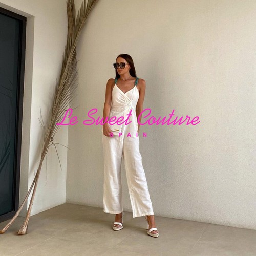 NWT SS22 OYSTER WHITE LINEN JUMPSUIT 