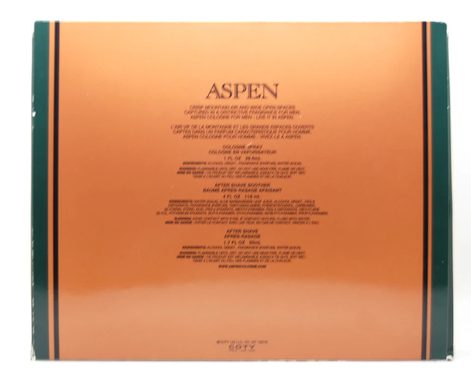 Coty ASPEN 3 件 男士礼品套装 (1.0 Col. + 4.0 A/S 润肤霜 + 1.7 A/S 液体) — 第 2/2 张图片