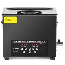 CREWORKS 10L Black Titanium Steel Ultrasonic Cleaner for Watch Jewelry Auto Part