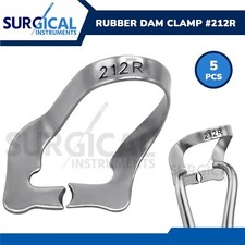 5 Pcs Endodontic Rubber Dam Clamps #212R Stainless Steel German Grade
