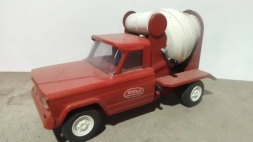 Vintage Red Tonka Jeep Cement Truck / Pickup Truck, as/is for Parts/Repair